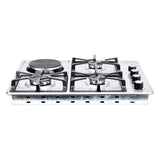 Estufa de Empotrar Haceb Tandoori Mixta Inox 60x51cm 110 Voltios para Mixto con Cuatro Quemadores