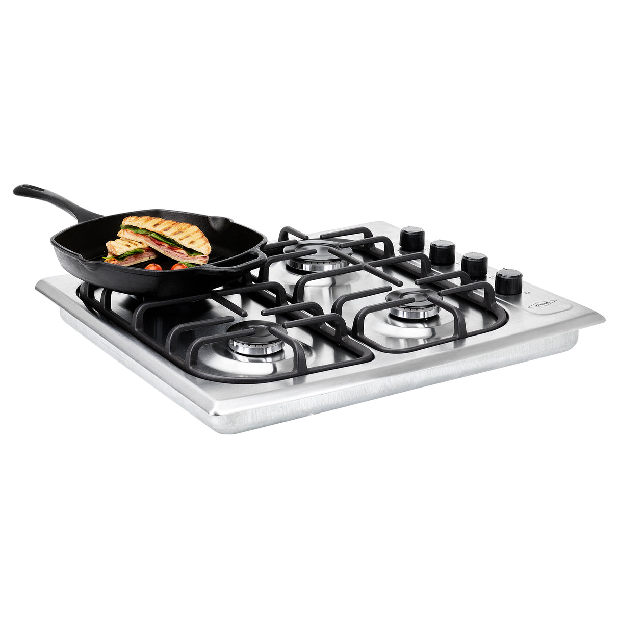 Estufa de Empotrar Haceb Tandoori Sesamo Inox 60x51cm 110 Voltios para Gas Natural con Cuatro Quemadores