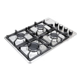 Estufa de Empotrar Haceb Tandoori Hierro Fundido Inox 60x43cm 110 Voltios para Gas Natural con Cuatro Quemadores