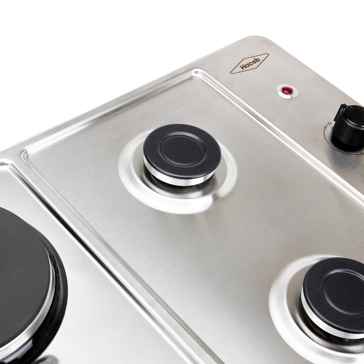 Estufa de Empotrar Haceb Tofu Mixta Inox 60x43cm 110 Voltios para Mixto con Cuatro Quemadores