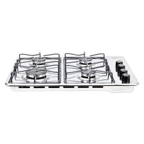 Estufa de Empotrar Haceb Alambrón Inox 60x43cm 110 Voltios para Gas Propano con Cuatro Quemadores