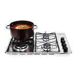 Estufa de Empotrar Haceb Alambrón Inox 60x43cm 110 Voltios para Gas Propano con Cuatro Quemadores