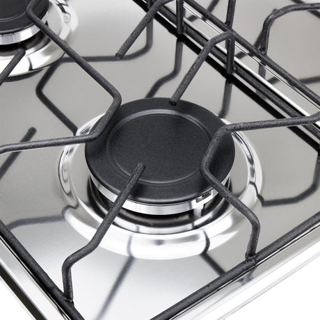 Estufa de Empotrar Haceb Alambrón Inox 60x43cm 110 Voltios para Gas Propano con Cuatro Quemadores