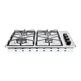 Estufa de Empotrar Haceb Tofu Platina Inox 60x43cm 110 Voltios para Gas Propano con Cuatro Quemadores