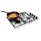 Estufa de Empotrar Haceb Tofu Platina Inox 60x43cm 110 Voltios para Gas Propano con Cuatro Quemadores