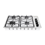 Estufa de Empotrar Haceb Tofu Platina Inox 60x43cm 110 Voltios para Gas Propano con Cuatro Quemadores