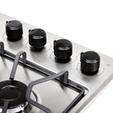 Estufa de Empotrar Haceb Tofu Platina Inox 60x43cm 110 Voltios para Gas Propano con Cuatro Quemadores