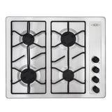 Estufa de Empotrar Haceb Platina Inox 66x54cm 110 Voltios para Gas Natural con Cuatro Quemadores