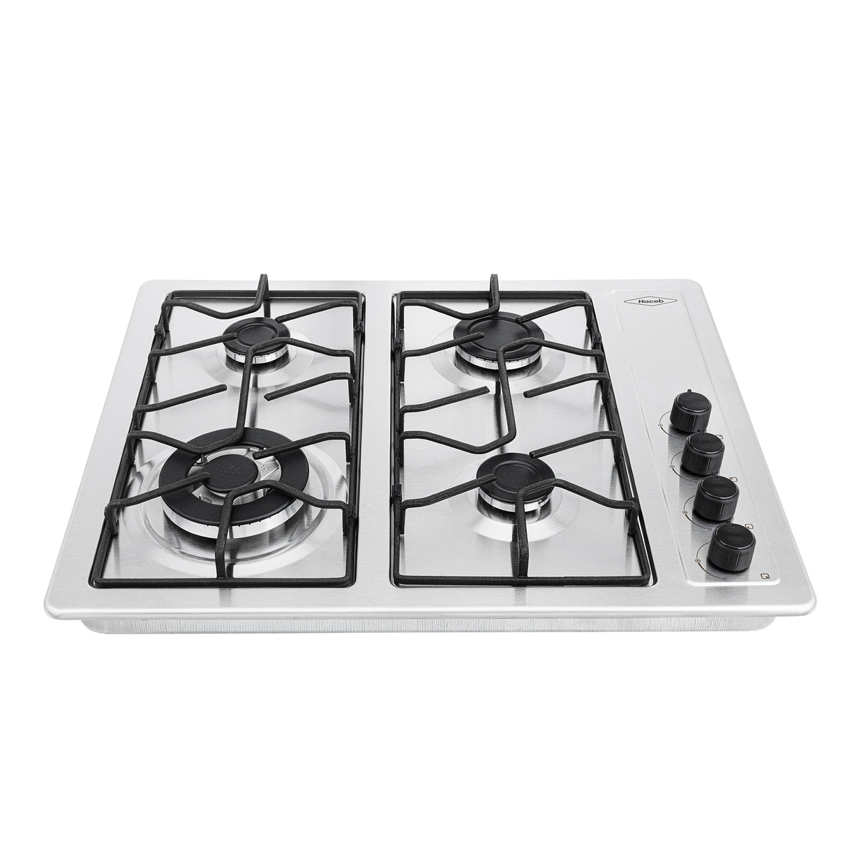 Estufa de Empotrar Haceb Triple Corona Inox 66x54cm 110 Voltios para Gas Natural con Cuatro Quemadores