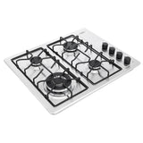 Estufa de Empotrar Haceb Triple Corona Inox 66x54cm 110 Voltios para Gas Natural con Cuatro Quemadores