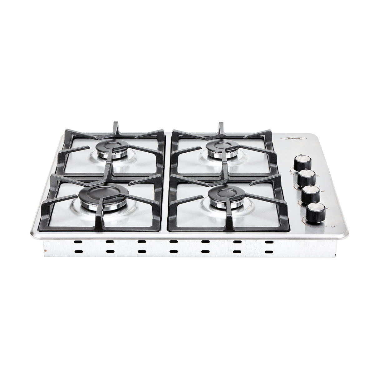 Estufa de Empotrar Haceb Tandoori Hierro Fundido Inox 60x52cm 110 Voltios para Gas Propano con Cuatro Quemadores
