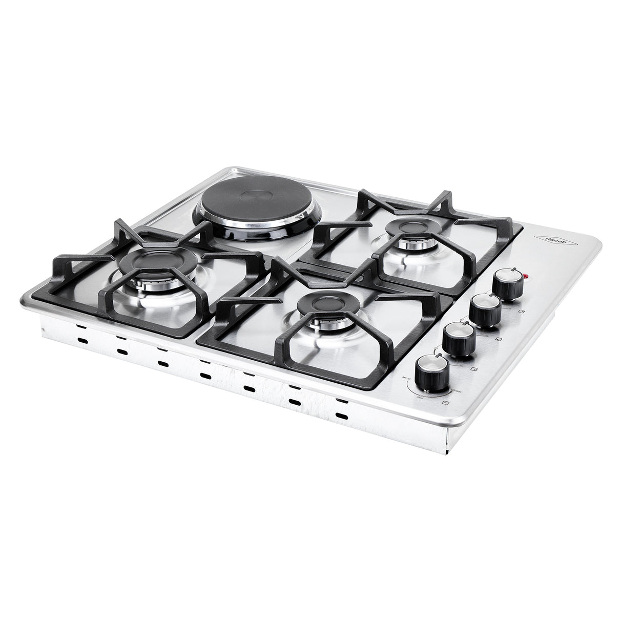 Estufa de Empotrar Haceb Mixta Inox 60x51cm 110 Voltios para Mixto con Cuatro Quemadores