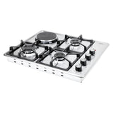 Estufa de Empotrar Haceb Mixta Inox 60x51cm 110 Voltios para Mixto con Cuatro Quemadores