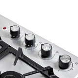 Estufa de Empotrar Haceb Mixta Inox 60x51cm 110 Voltios para Mixto con Cuatro Quemadores