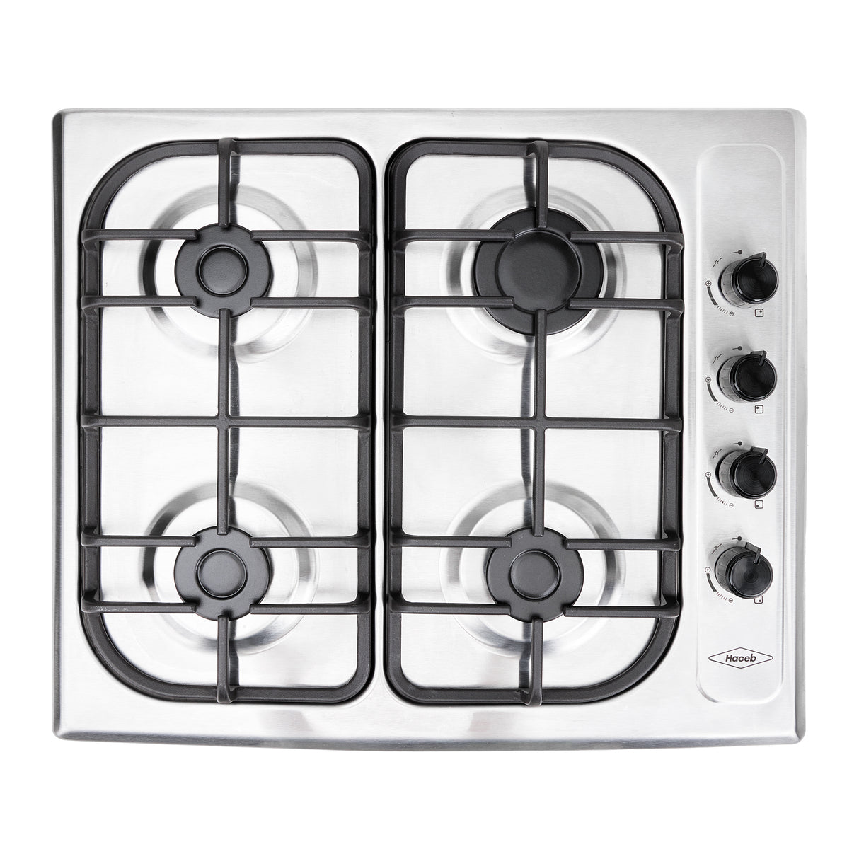 Estufa de Empotrar Haceb Sesamo Inox 60x51cm 110 Voltios para Gas Propano con Cuatro Quemadores