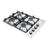 Estufa de Empotrar Haceb Tandoori Hierro Fundido Inox 60x43cm 110 Voltios para Gas Propano con Cuatro Quemadores