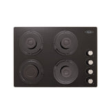 Estufa de Empotrar Haceb Cristal Negro 60x43cm 110 Voltios para Gas Natural con Cuatro Quemadores