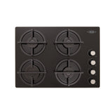 Estufa de Empotrar Haceb Cristal Negro 60x43cm 110 Voltios para Gas Propano con Cuatro Quemadores