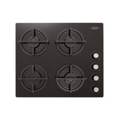 Estufa de Empotrar Haceb Cristal Negro 60x51cm 110 Voltios para Gas Propano con Cuatro Quemadores