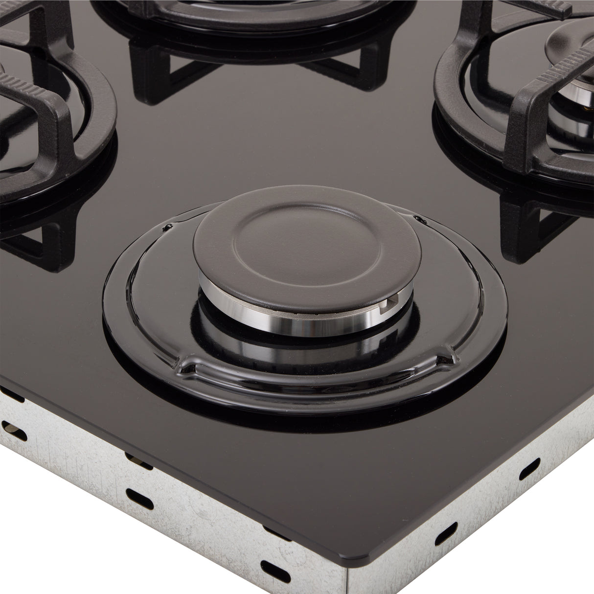 Estufa de Empotrar Haceb Cristal Negro 60x51cm 110 Voltios para Gas Propano con Cuatro Quemadores