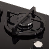 Estufa de Empotrar Haceb Cristal Negro 76x54cm 110 Voltios para Gas Natural con Cinco Quemadores