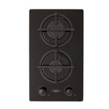 Estufa de Empotrar Haceb Cristal Negro 30x51cm 110 Voltios para Gas Natural con Dos Quemadores