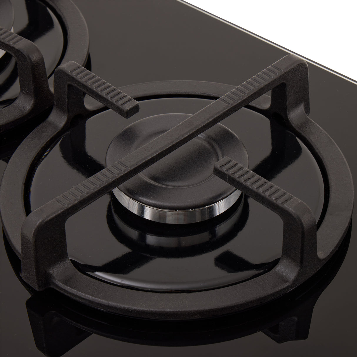 Estufa de Empotrar Haceb Cristal Negro 30x51cm 110 Voltios para Gas Natural con Dos Quemadores