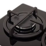 Estufa de Empotrar Haceb Cristal Negro 30x51cm 110 Voltios para Gas Natural con Dos Quemadores