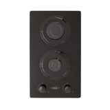 Estufa de Empotrar Haceb Cristal Negro 30x51cm 110 Voltios para Gas Propano con Dos Quemadores