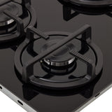 Estufa de Empotrar Haceb Cristal Negro y Oro Mate 60x43cm 110 Voltios para Gas Natural con Tres Quemadores