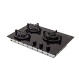 Estufa de Empotrar Haceb Cristal Negro 60x43cm 110 Voltios para Gas Natural con Tres Quemadores
