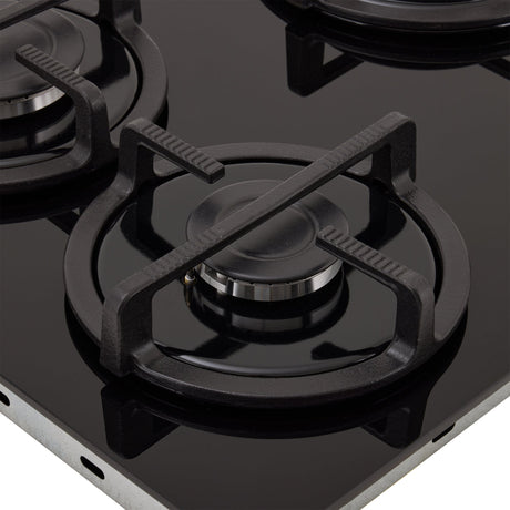 Estufa de Empotrar Haceb Cristal Negro 60x43cm 110 Voltios para Gas Natural con Tres Quemadores