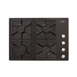 Estufa de Empotrar Haceb Cristal TA Negro 60x43cm 110 Voltios para Gas Propano con Cuatro Quemadores