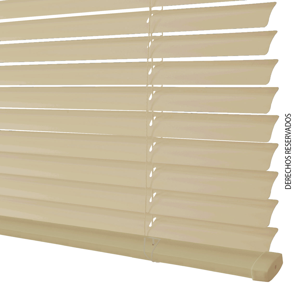 Persiana Horizontal Crema 120x140cm de Apertura Vertical con Soporte Propio