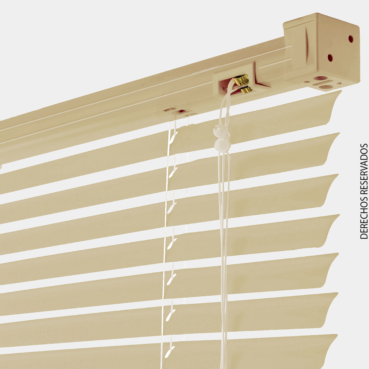 Persiana Horizontal Crema 160x140cm de Apertura Vertical con Soporte Propio