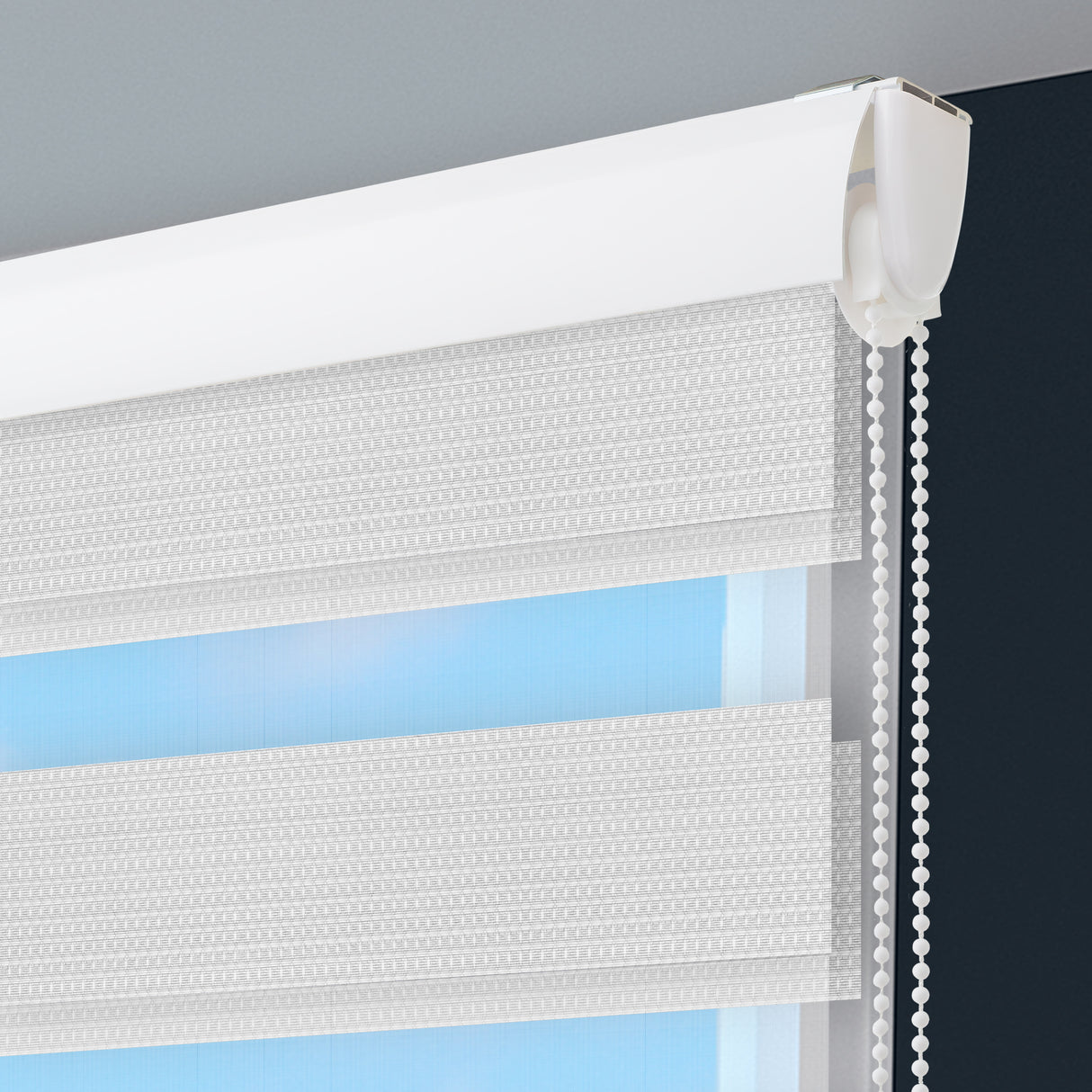 Cortina Roller Duo Elegance Blanco 180x170cm Enrollable de Rayas Apertura Vertical y con Sistema Propio