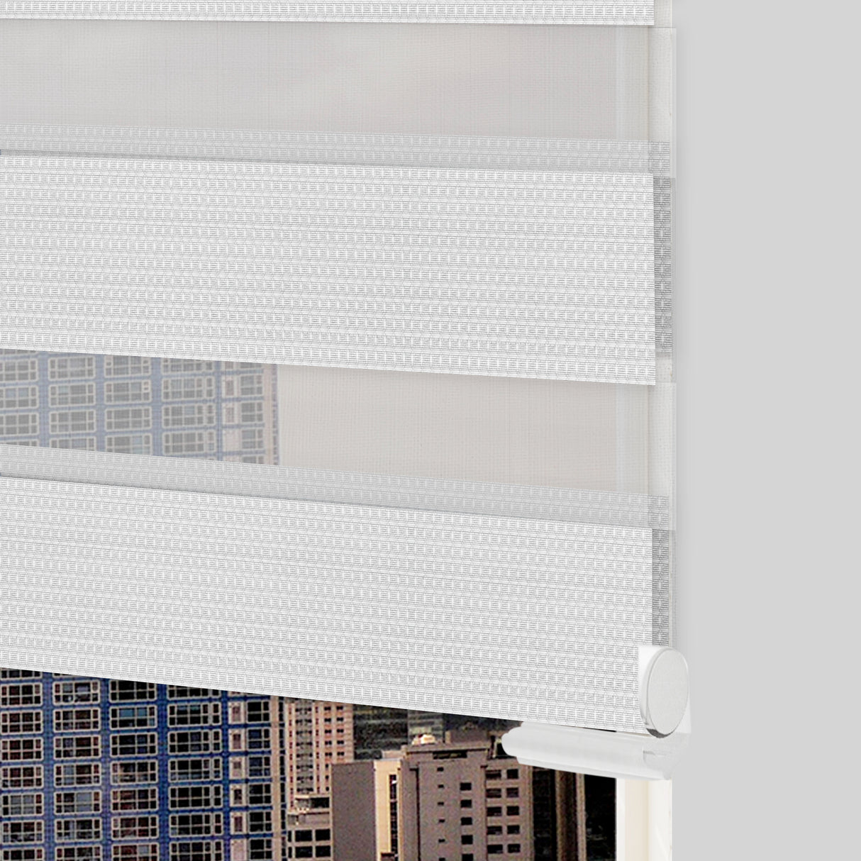 Cortina Roller Duo Elegance Blanco 160x220cm Enrollable de Rayas Apertura Vertical y con Sistema Propio