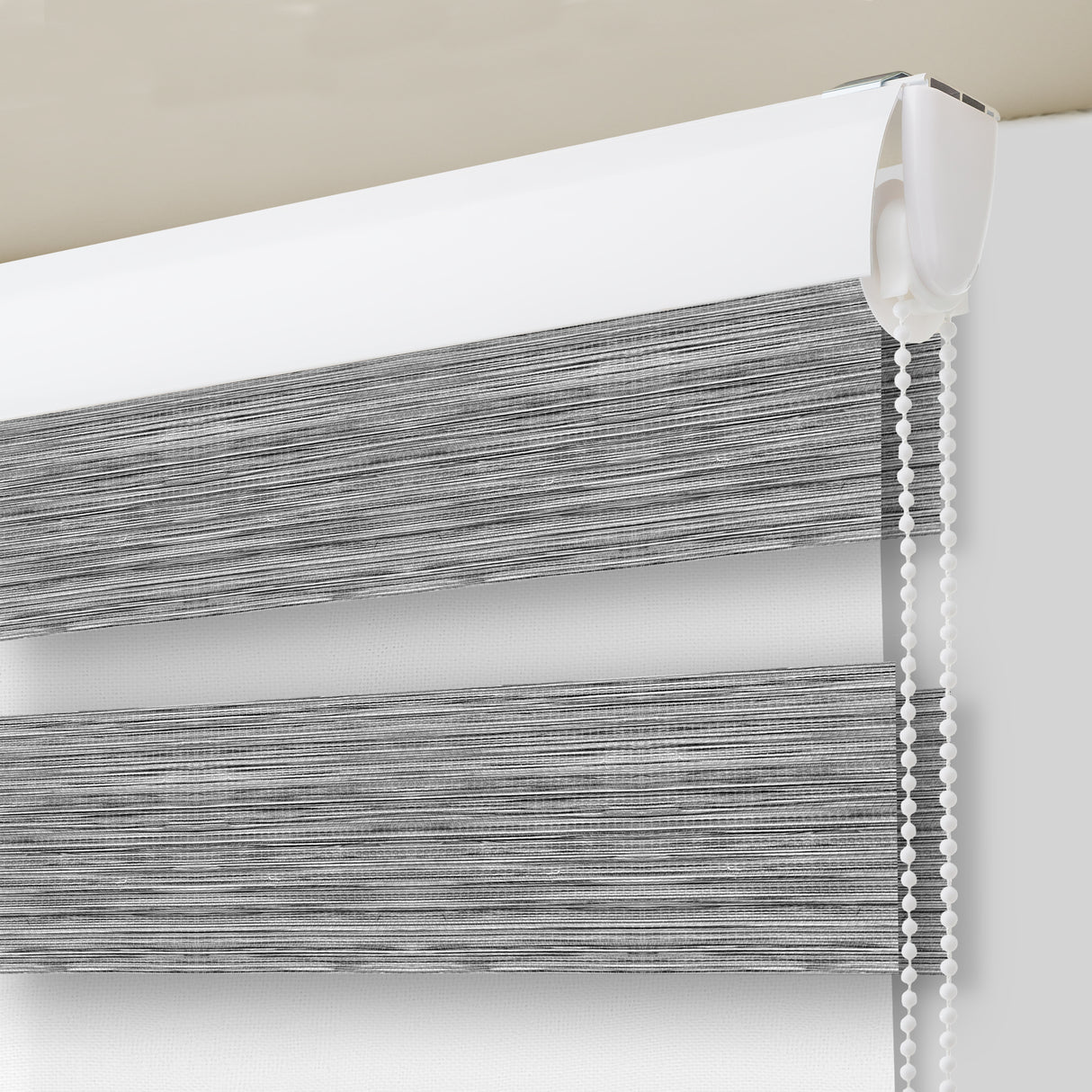 Cortina Roller Duo Elegance Gris 140x170cm Enrollable de Rayas Apertura Vertical y con Sistema Propio