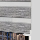 Cortina Roller Duo Elegance Gris 140x170cm Enrollable de Rayas Apertura Vertical y con Sistema Propio