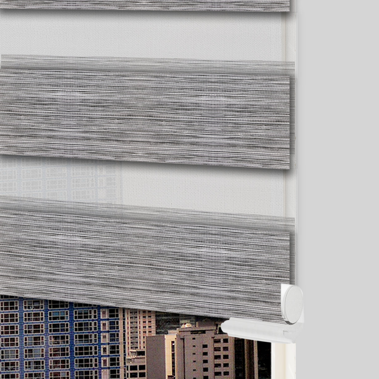 Cortina Roller Duo Elegance Gris 160x170cm Enrollable de Rayas Apertura Vertical y con Sistema Propio
