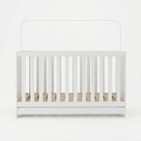 Cuna 3 en 1 Madera Clara Natural y Blanco 66x80cm para Colchón Infantil 60 X 130 Cm con Colchón y sin Cabecero