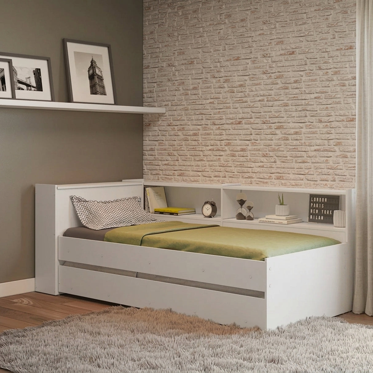Cama Infantil Blanco 110x80cm para Colchón Infantil 80 X 190 Cm sin Colchón y sin Cabecero