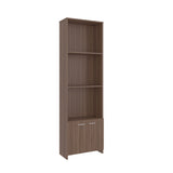 Biblioteca Lisa Easy Avellana 55.1x181.5cm con Tres Compartimientos y con Un Cajón