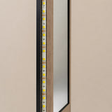 Espejo de Pared Led Dorado 50x100cm Ovalado Luz Cálida con Marco En Madera