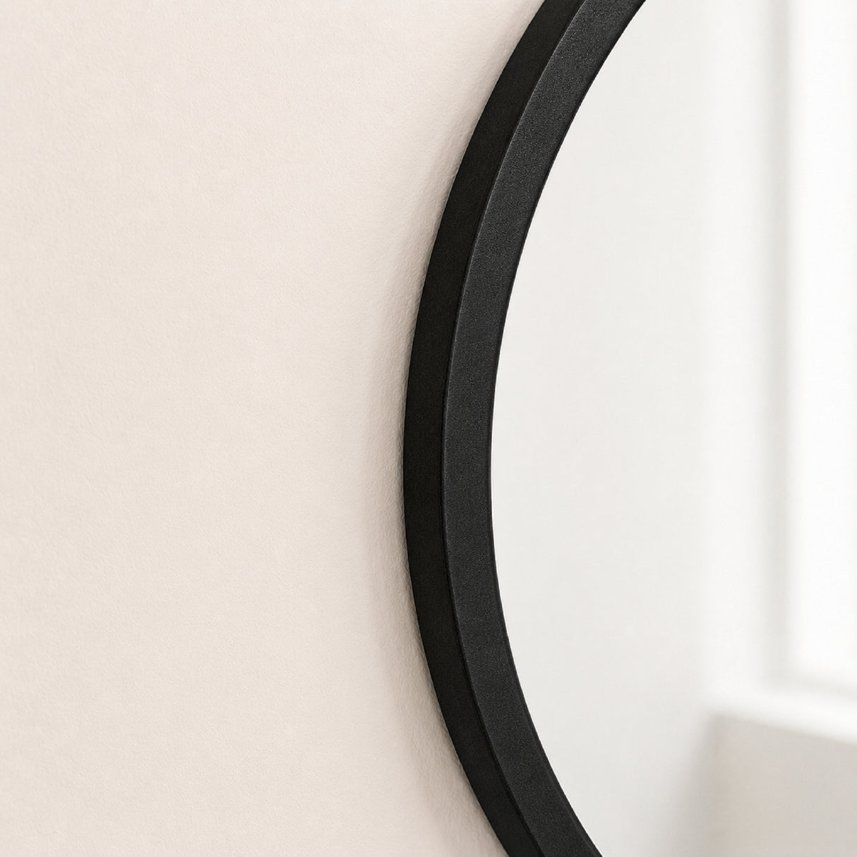 Espejo de Pared Led Negro 60x60cm Redondo Luz Cálida con Marco En Madera