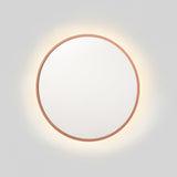 Espejo de Pared Led Oro Rosa 60x60cm Redondo Luz Cálida con Marco En Madera