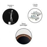 Espejo de Pared Led Dorado 80x80cm Redondo Luz Cálida con Marco En Madera