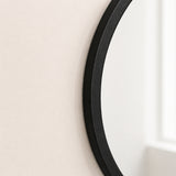 Espejo de Pared Led Negro 80x80cm Redondo Luz Cálida con Marco En Madera