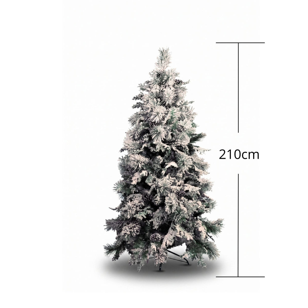 Árbol de Navidad Nieve Piñas Blanco Nieve 120x210cm de Piso