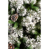 Árbol de Navidad Piñas Verde y Blanco Nieve 120x210cm de Piso